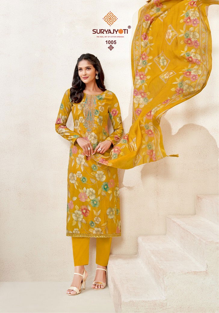 Kora Vol 1 By Suryajyoti Neck Embroidery Designer Dress Material Manufacturers